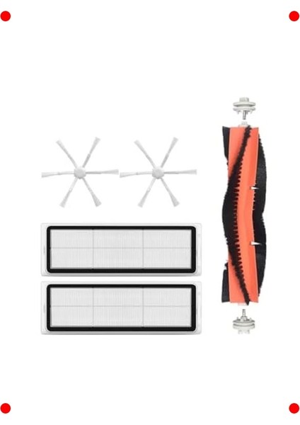 Robot Süpürge Yedek Parça Seti, Fırça ve Hepa Filtre (5 Parça)