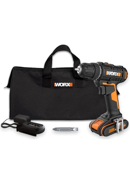 WX100 20VOLT/2.0AH. Li-Ion Tek Akülü Profesyonel Şarjlı Matkap