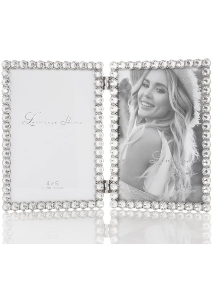 Gümüş Metal Işıltılı Çift Çerçeve - Şeffaf Parlaklık