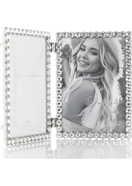 Gümüş Metal Işıltılı Çift Çerçeve - Şeffaf Parlaklık fiyatları