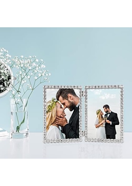 Gümüş Metal Işıltılı Çift Çerçeve - Şeffaf Parlaklık modelleri