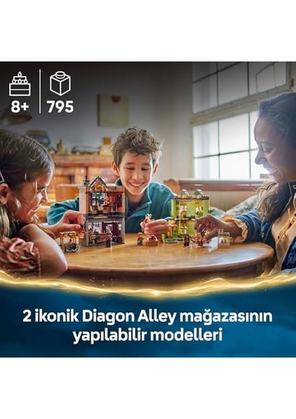 Potter Kaliteli Quidditch Malzemeleri ve Dondurma Salonu 76452-8 Yaş ve Üzeri Çocuklar Için Diagon Yolu Dükkanlarını Içeren Yaratıcı Oyuncak Yapım Seti, Doğum Günü Hediyesi (795 Parça) modelleri