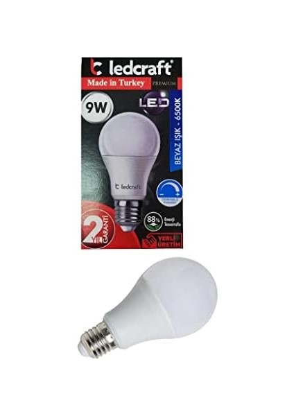 9W Beyaz LED Ampul E27 Normal Duylu modelleri