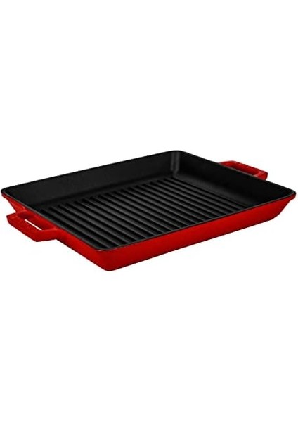 Döküm Dikdörtgen Tavası Döküm Demir Yekpare Çift Kulplu Ölçü 26X32CM. Kırmızı fiyatları