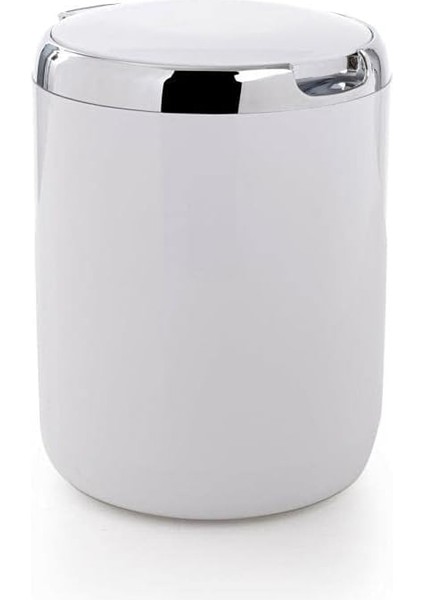 Plastik Kapaklı Pasifik Çöp Kovası 3lt 15,5 x 20 cm Beyaz