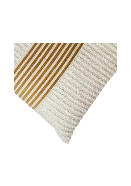 Ella Krem ve Hardal Çizgili 43X43 Kare Kırlent Kılıfı 43 x 43 fiyatları