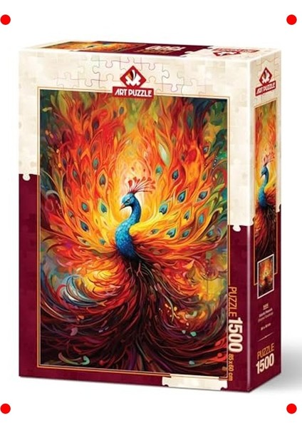 Tavuskuşu Desenli 1500 Parça Sanat Yapbozu