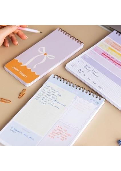 Haftalık ve Günlük 3’lü Masaüstü Süresiz Planlayıcı Set - Soyut fiyatları