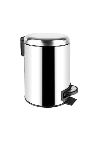 Paslanmaz Pedallı Çöp Kovası Krom 5lt (000301)