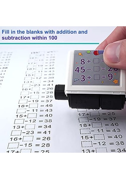 Roller Öğretim Mührü, 2&apos;si 1 Arada Ek ve Çıkarma Silindir Damgası, Yeniden Kullanılabilir Hesaplamalı Matematik Eğitim Oyuncak Damgası, Matematik Pratik Soruları 100 fiyatları