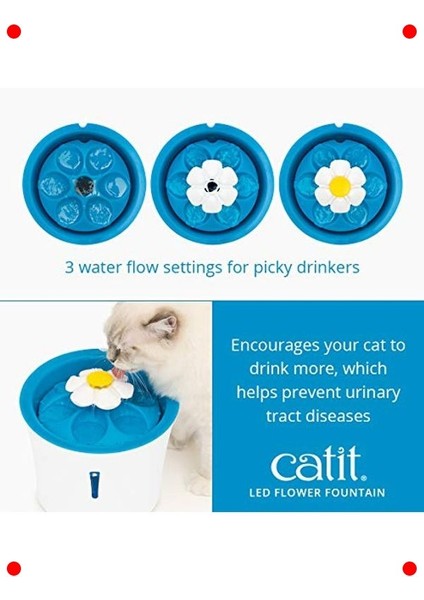 Led'li Çiçek Tasarımlı Kedi Su Çeşmesi 3l indirimleri
