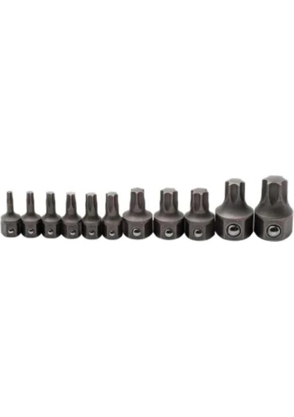81560 11 Pc. Metrik Anahtar Torx Bit-Set, Siyah