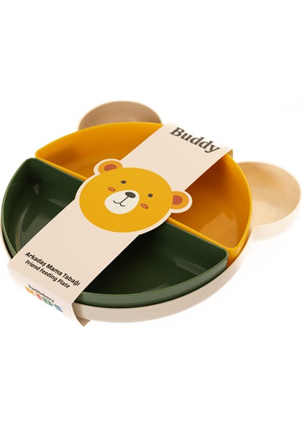 Buddy Mama Tabağı - 5 Parça Bej-Yeşil-Sarı fiyatları