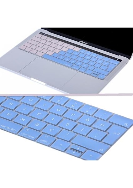 Pro Klavye (Türkçe Q) A1706 A1989 A2159 A1707 A1990 ile Uyumlu R.powder Pembe Mavi modelleri