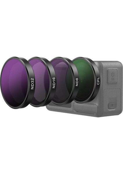 Djı Action 3 Için Kamera Lensi Takma Seti, 4&apos;lü Paket Cpl ND32 ND16 Nd8 Polarize Nötr Yoğunluk Hd Filtre Lens Kapak Djı Aksiyon Aksesuarları Için