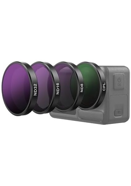 Djı Action 3 Için Kamera Lensi Takma Seti, 4&apos;lü Paket Cpl ND32 ND16 Nd8 Polarize Nötr Yoğunluk Hd Filtre Lens Kapak Djı Aksiyon Aksesuarları Için modelleri