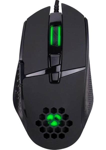 Rage-X1 USB Siyah 8 Tuşlu LED Işıklı 6400DPI Gaming Oyuncu Mouse