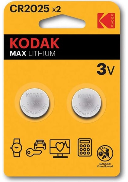 2 Adet Ultra Lityum CR2025 Para Pil