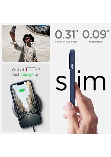 14 Plus ile Uyumlu Kılıf Silicone Fit (Silikon) Magfit Magsafe Özellikli Navy Blue - ACS04921 modelleri