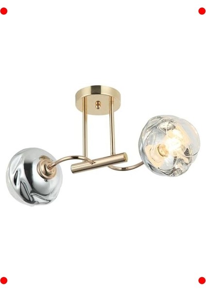 Altın Renk Çiftli Plafonyer 2XE27