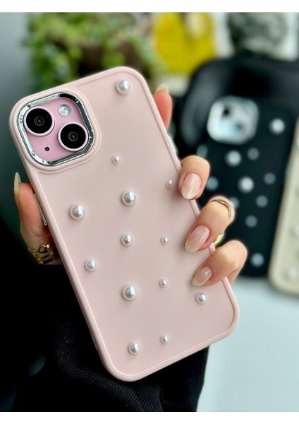 Aksesuar 14 - 15 Uyumlu Pearl Tasarımlı Oyuncaklı Silikon Kılıf - Pembepearl