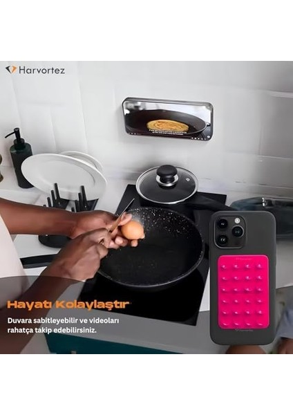 Güçlü Yapışkanlı Silikon Vantuzlu Telefon Tutucu – Kılıf Arkasına Yapışan Telefon Tutucu, Octo, ve Cihazlarla Uyumlu, Selfie ve Video Için Eller Serbest Kullanım - Siyah fiyatları