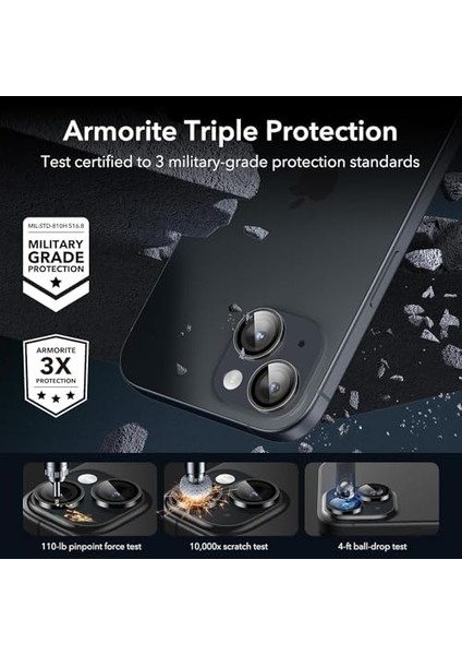 15 15 Için Kamera Lens Kamera Ultra Yüksek Kaliteli Cam Lens Mercek (Siyah) modelleri