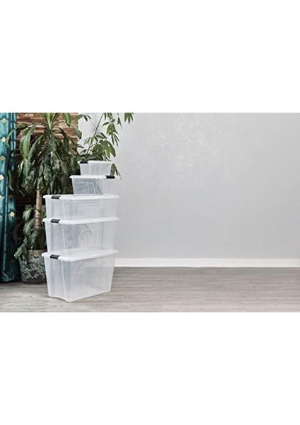 Ohyama Kutu, Plastik Saklama Düzenleyici, 6&apos;lı Paket, 6 x 15 L, Sabit, Klipsler, Istiflenebilir, Çok Amaçlı, Oturma Odası, Yatak Odası, Ofis, Kulübe - Ddntb-15 - Şeffaf fiyatları