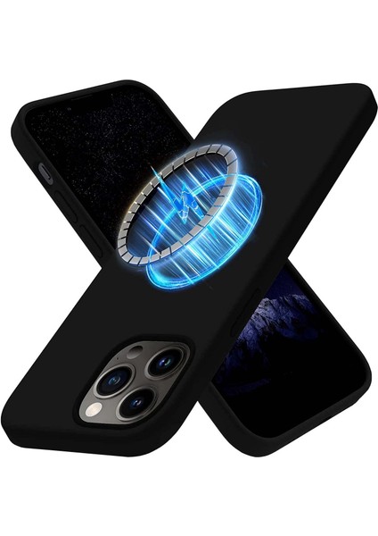 11 Pro Max Uyumlu Mikrofiber Astarlı, Lansman Silikon Kılıf, Magsafe Uyumlu (Siyah)