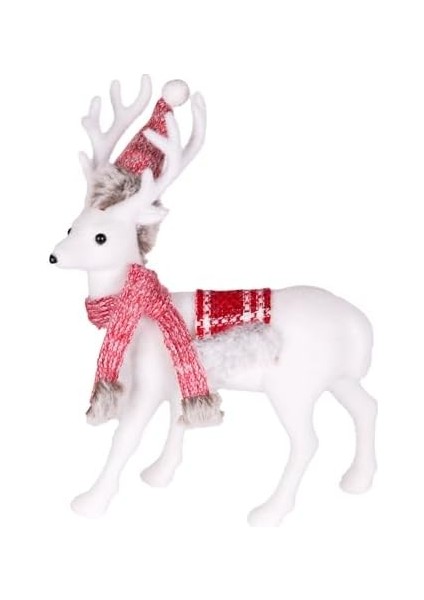 Yılbaşı Süsü Geyik Şapkalı Kırmızı-Beyaz 23X32 Cm. fiyatları