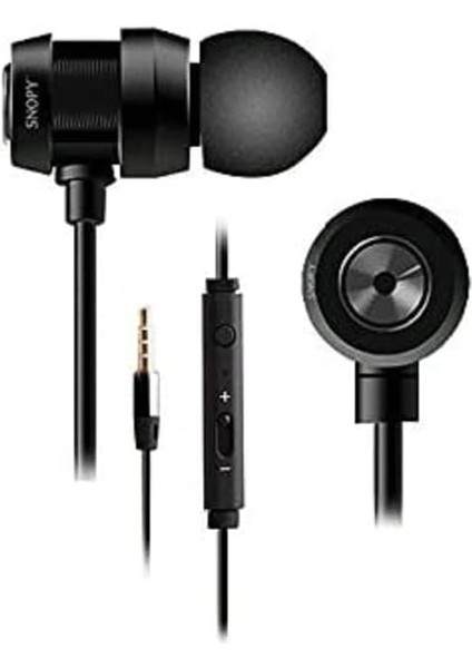 SN-J01 Mobil Telefon Uyumlu Kulak Içi Mikrofonlu Kulaklık, Siyah
