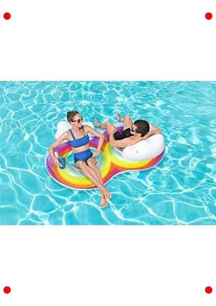 Gökkuşağı Tasarımlı 2 Kişilik Yüzme Simidi fiyatları