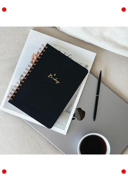 A5 Sert Kapak Çizgili Defter, Keten Dokulu, Siyah