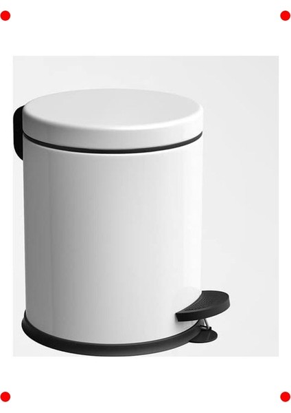 Pedallı Çöp Kovası Beyaz 3 Litre - Kompakt Tasarım