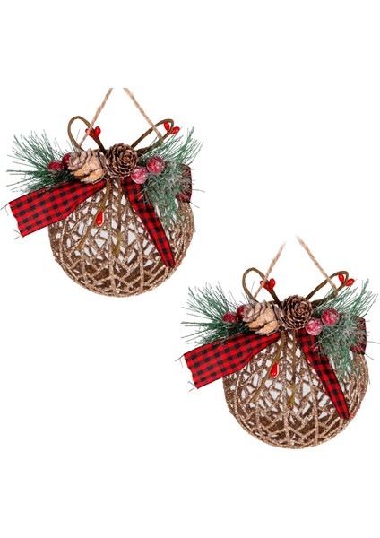 Yılbaşı Ağaç Süsü Yılbaşı Topu 2 &apos;li Set 10 Cm.
