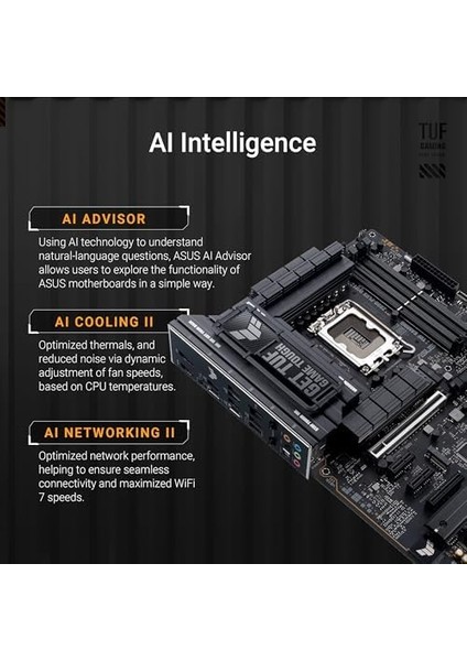 Tuf Gamıng Z890- Wıfı Intel Z890 LGA1851 Ddr5 9066 Dp HDMI Usb4 4x M2 Usb3.2 Wifi 7 + Bt Rgb 2.5gbit Lan Atx 16+1+2+1 Güç Aşamaları, Thunderbolt 4, Anakart fiyatları