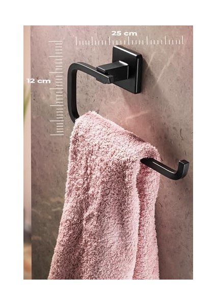 Haus Ömür Boyu Paslanmaz Solo Havluluk ve Havlu Askılığı Siyah D-009 fiyatları