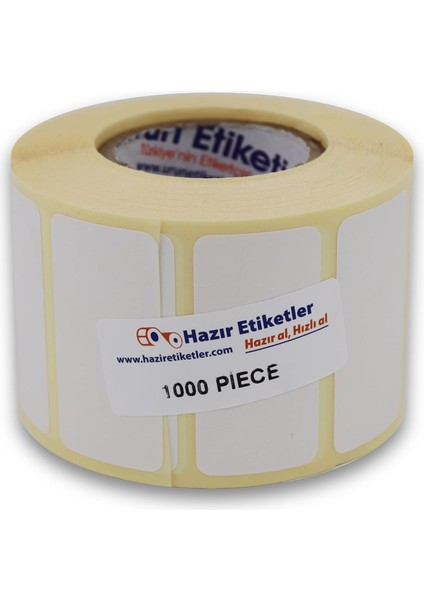 Etiketler, Hazır Al Hızlı Al Eko Etiket 50MM x 25MM Ruloda 1000 Adet 40MM Çapında Direk Transfer Etiketi