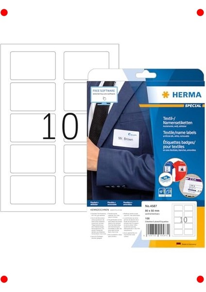 Çıkarılabilir Isim Etiketleri - Yazdırılabilir, 100 Adet