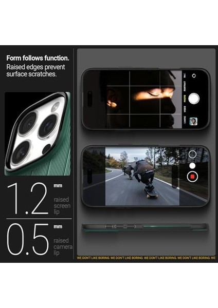 16 Pro Max ile Uyumlu Magsafe Kılıf Dual Grip Mag Hava Kanalı Teknolojisi Askeri Sınıf Koruma Braided Green Dokulu Yüzey Kapak - ACS08051 modelleri