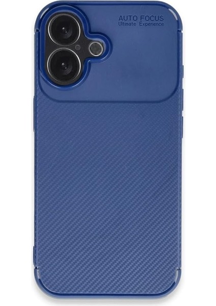 Aksesuar 16 ile Uyumlu Auto Focus Karbon Kapak Ultra Yapılı Tam Koruma Sağlayan Kılıf (Lacivert)