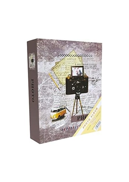 Fotoğraf Albümü 10X15CM 200 Lük Renkli Kamera Desenli Anı Albümü fiyatları