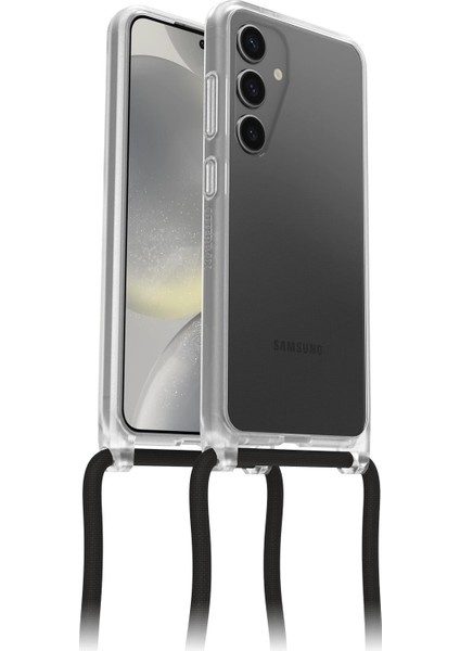 React Necklace Galaxy S24 Için Kılıf, Ultra Ince, Koruyucu Kılıf, Ayarlanabilir ve Çıkarılabilir Cep Telefonu Zincirli, Askeri Standartlara Göre Test Edilmiştir