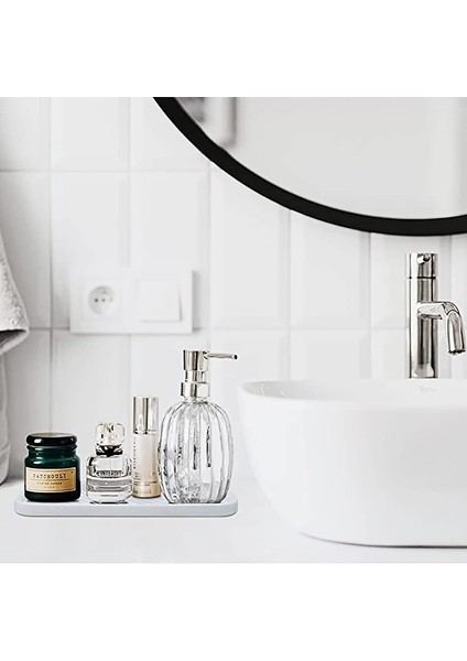 Silikon Sabunluk Yağdanlık Altlığı Organizer, Çok Amaçlı Sunumluk,sıvı Sabun 26X10 cm