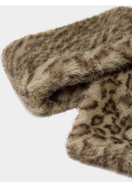 Leopar Desenli Kürk Efektli Boyunluk fiyatları