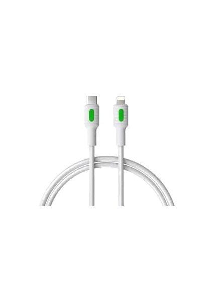 Uyumlu Type C- Pd Hızlı Şarj Kablosu (Beyaz + Yeşil/beyaz Uç) (120 Cm) modelleri