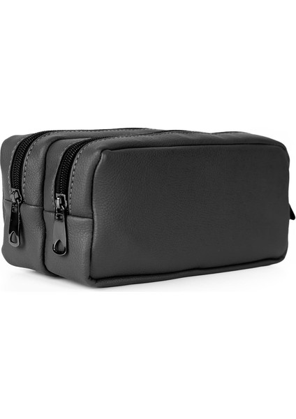 Proje Deri Çift Gözlü Kutusu - Makyaj Çantası