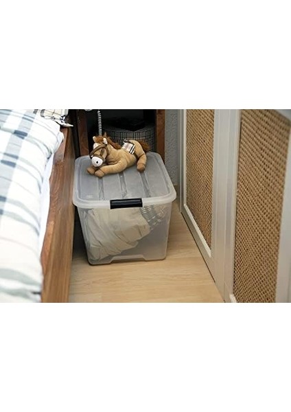 Ohyama Kapaklı Plastik Saklama Kutuları, 45L, 2&apos;li Set, Şeffaf fiyatları