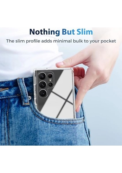 ile Uyumlu Şeffaf Clear Silikon Yüksek Kalite Darbeye Dayanıklı Şık Telefon Kılıfı (S23 Ultra) fiyatları