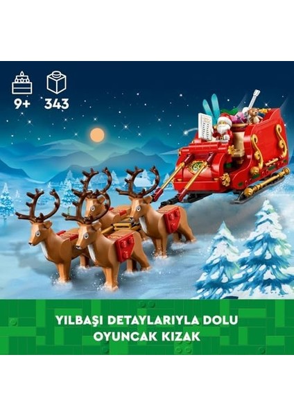 Babanın Kızağı, Çocuklar Için Minifigür ve Ren Geyiği Figürleri Içeren Yeni Yıl Hediyesi Oyuncak Yapım Seti, Yılbaşı Süsü 40499 modelleri